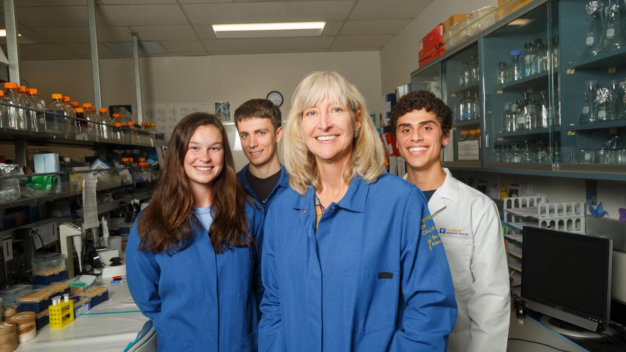 Photo of Professor Oberbauer and students