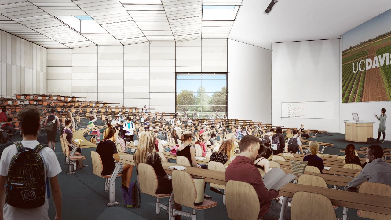 TLC classroom rendering with seated students