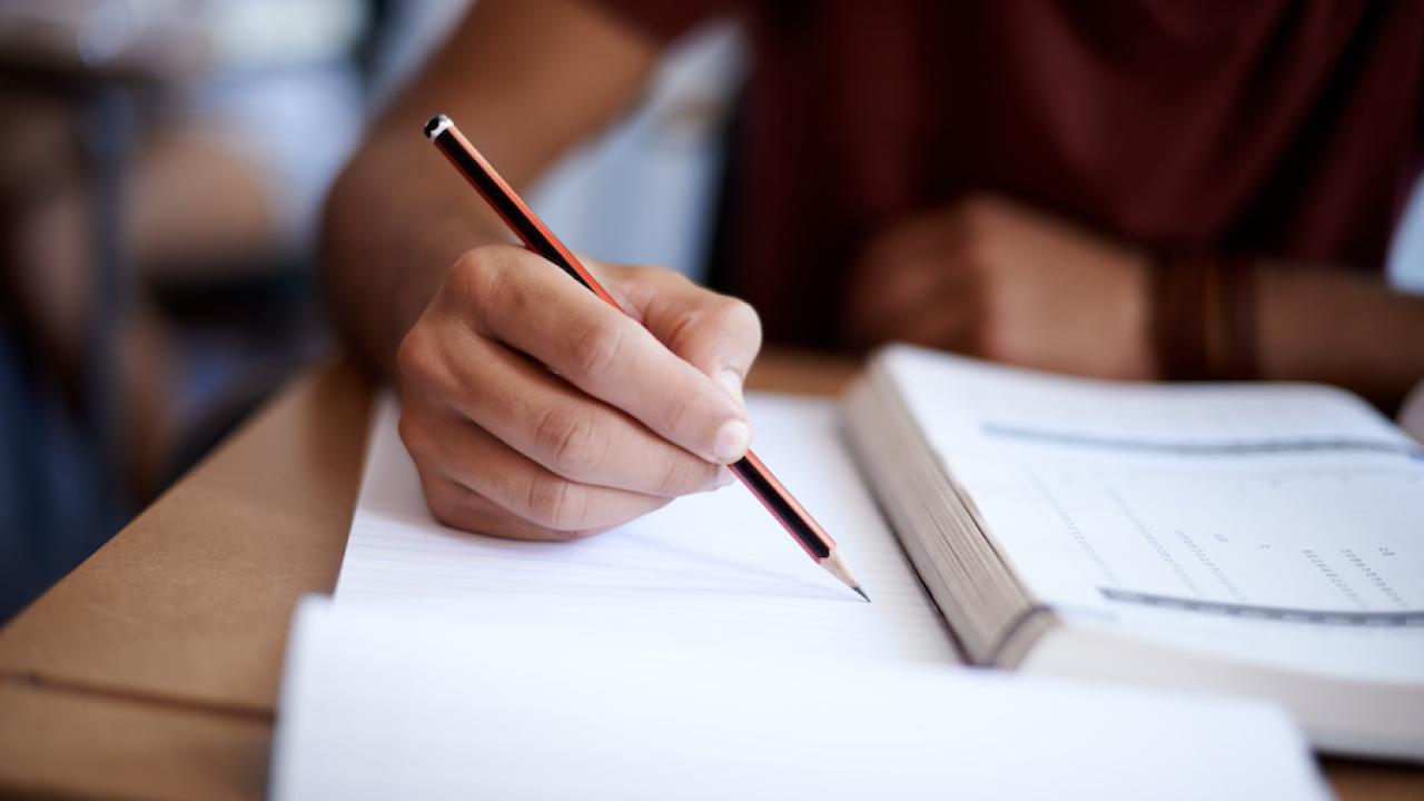 Image: student writing