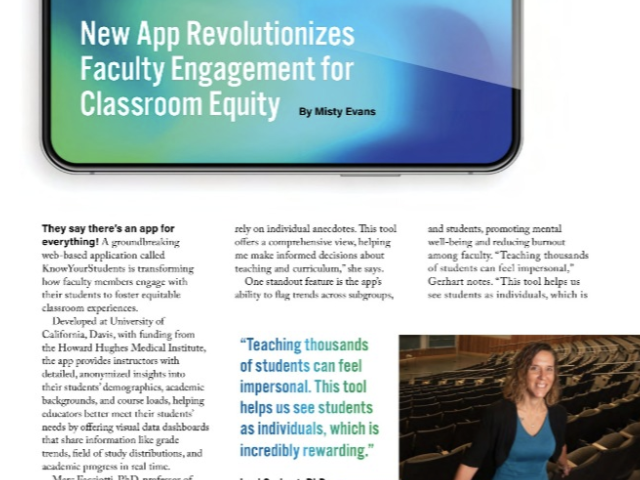 Image of article titled, "New App Revolutionizes Faculty Engagement for Classroom Equity"
