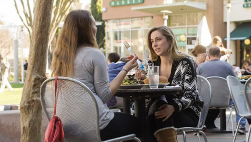 Image of group on restaurant patio